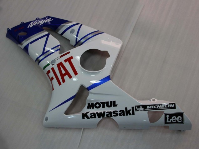 Weiß Blau Rot Fiat 2003-2004 Kawasaki ZX6R Motorrad Verkleidung