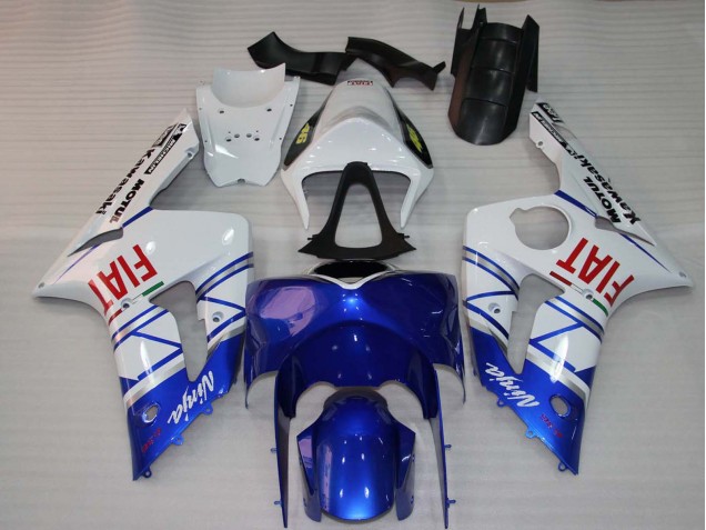 Weiß Blau Rot Fiat 2003-2004 Kawasaki ZX6R Motorrad Verkleidung