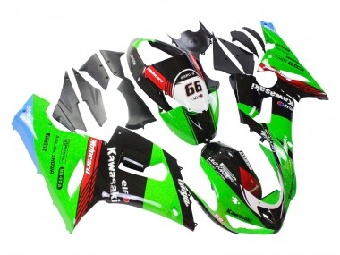 Grün Rot Schwarz Elf 66 2005-2006 Kawasaki ZX6R Motorrad Verkleidung