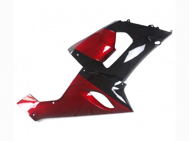 Rot Glänzendes Schwarz 2005-2006 Kawasaki ZX6R Motorrad Verkleidung
