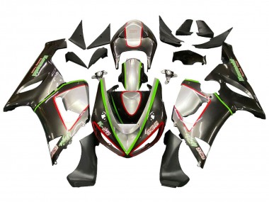 Schwarz Silber Grün Rot K 26 2005-2006 Kawasaki ZX6R Motorrad Verkleidung
