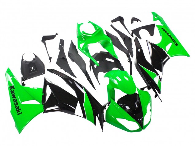 Grün Glänzendes Schwarz 2009-2012 Kawasaki ZX6R Motorrad Verkleidung