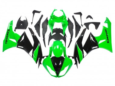 Grün Glänzendes Schwarz 2009-2012 Kawasaki ZX6R Motorrad Verkleidung