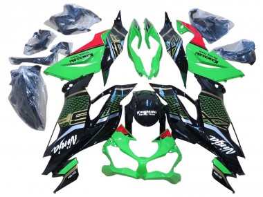 Rot Glänzendes Schwarz Bienenwabe 2009-2012 Kawasaki ZX6R Motorrad Verkleidung