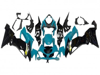 Hellblau Glänzendes Schwarz Gelb 2009-2012 Kawasaki ZX6R Motorrad Verkleidung