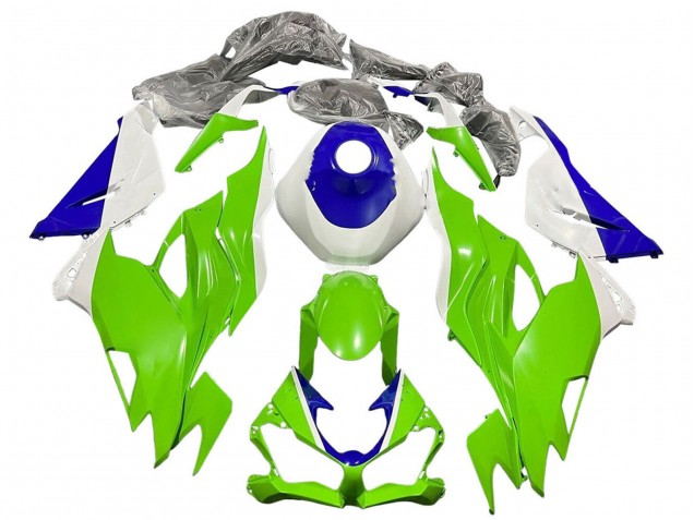 Weiß Blau Grün 2019-2022 Kawasaki ZX6R Motorrad Verkleidung