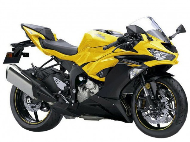 Gelb Matt Schwarz 2019-2022 Kawasaki ZX6R Motorrad Verkleidung