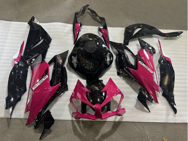 Glänzendes Schwarz Rosa Ninja 2019-2022 Kawasaki ZX6R Motorrad Verkleidung