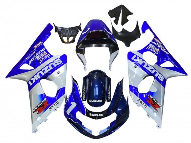Blau Weiß Silber Castrol Dunlop 2000-2002 Suzuki GSXR1000 Motorrad Verkleidung