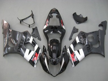 Glänzendes Schwarz Weiß Grau Rot 2003-2004 Suzuki GSXR 1000 Motorrad Verkleidung