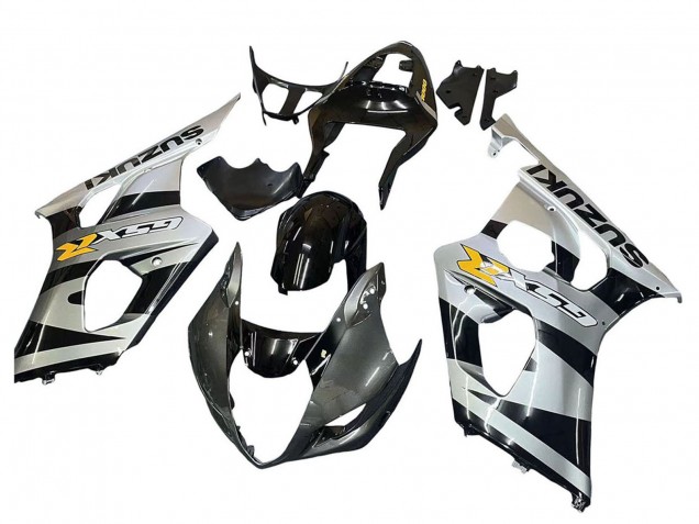 Glänzendes Schwarz Silber Grau Gelb 2003-2004 Suzuki GSXR 1000 Motorrad Verkleidung