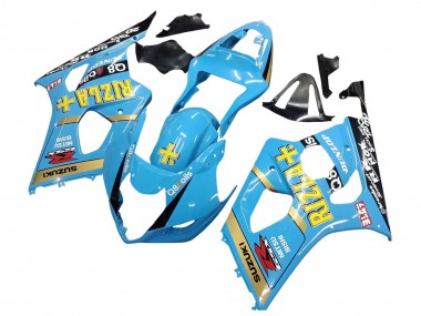 Hellblau Gelb Schwarz Rizla Motul 2003-2004 Suzuki GSXR 1000 Motorrad Verkleidung