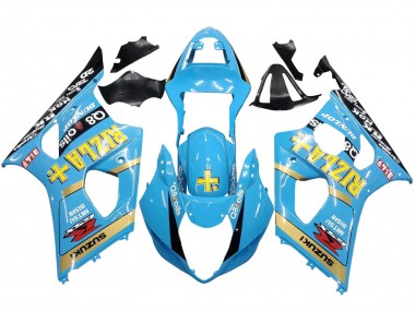 Hellblau Gelb Schwarz Rizla Motul 2003-2004 Suzuki GSXR 1000 Motorrad Verkleidung