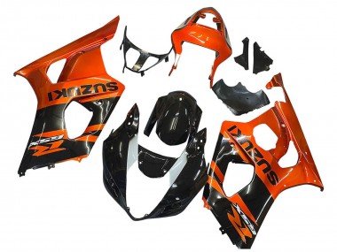 Burnt Orange Glänzendes Schwarz 2003-2004 Suzuki GSXR 1000 Motorrad Verkleidung