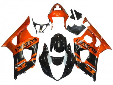 Burnt Orange Glänzendes Schwarz 2003-2004 Suzuki GSXR 1000 Motorrad Verkleidung