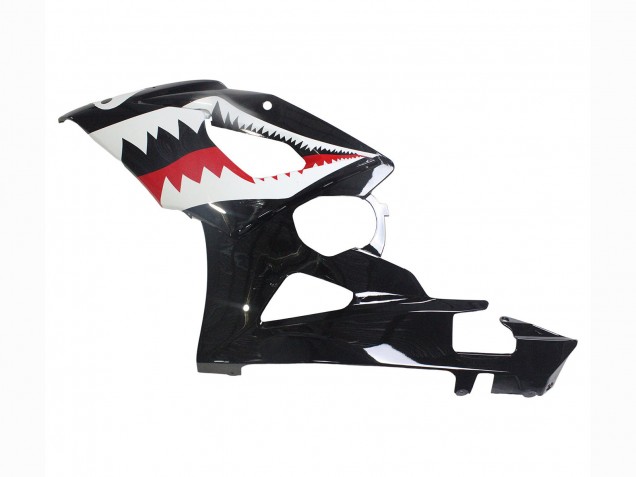 Glänzendes Schwarz Rot Weiß Hai 2005-2006 Suzuki GSXR 1000 Motorrad Verkleidung