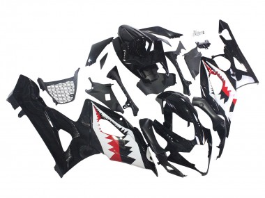 Glänzendes Schwarz Rot Weiß Hai 2005-2006 Suzuki GSXR 1000 Motorrad Verkleidung