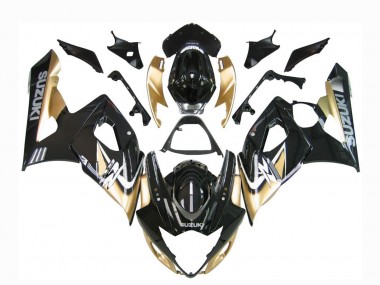 Schwarzes Gold 2005-2006 Suzuki GSXR 1000 Motorrad Verkleidung
