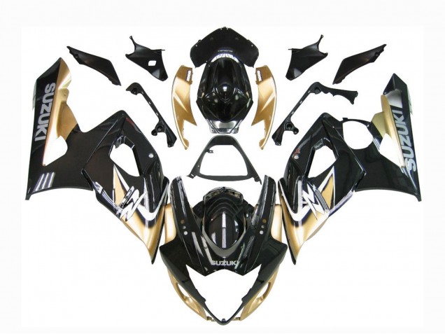 Schwarzes Gold 2005-2006 Suzuki GSXR 1000 Motorrad Verkleidung