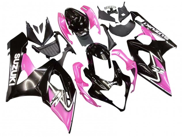 Glänzendes Schwarz Rosa 2005-2006 Suzuki GSXR 1000 Motorrad Verkleidung