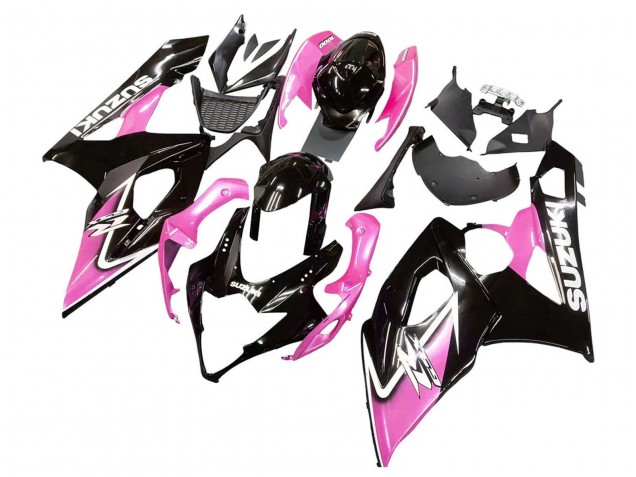 Glänzendes Schwarz Rosa 2005-2006 Suzuki GSXR 1000 Motorrad Verkleidung