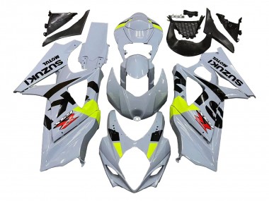Hellgrau Grün Schwarz 2007-2008 Suzuki GSXR 1000 Motorrad Verkleidung