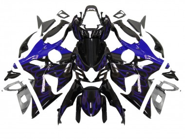 Glänzendes Schwarz Blau Flamme 2007-2008 Suzuki GSXR 1000 Motorrad Verkleidung