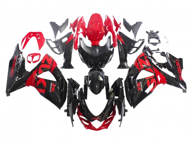 Glänzendes Schwarz Rot 2009-2016 Suzuki GSXR 1000 Motorrad Verkleidung Kit