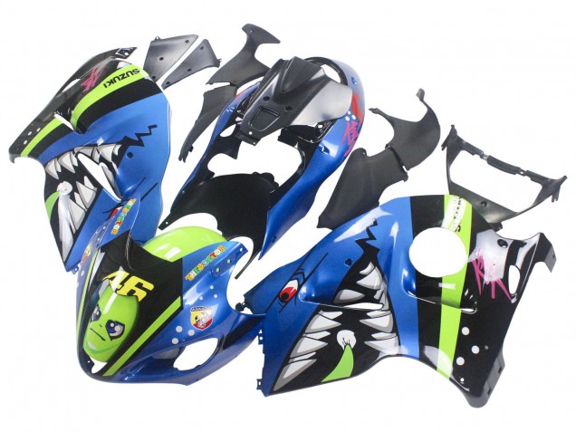 Blau Grün Hai 46 1996-2007 Suzuki GSXR 1300 Hayabusa Motorrad Verkleidung
