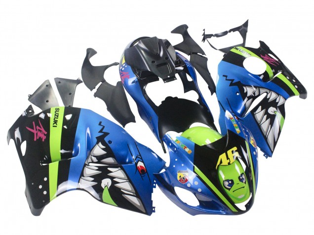 Blau Grün Hai 46 1996-2007 Suzuki GSXR 1300 Hayabusa Motorrad Verkleidung
