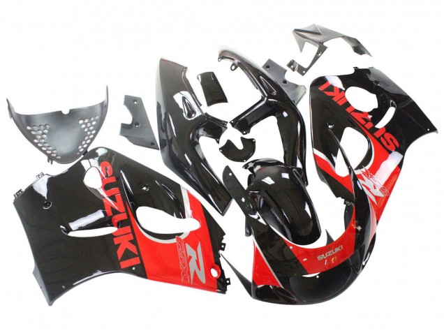 Schwarz Rot 1996-2000 Suzuki GSXR 600 / GSXR 750 Motorrad Verkleidung