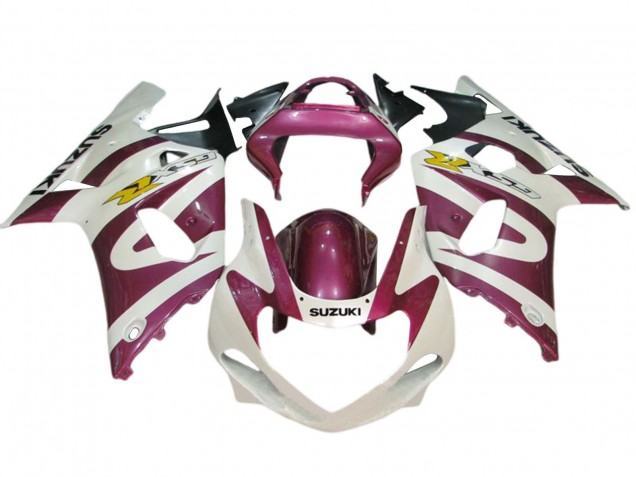 Weiß Rosa Gelb 2001-2003 Suzuki GSXR 600 / GSXR 750 Motorrad Verkleidung