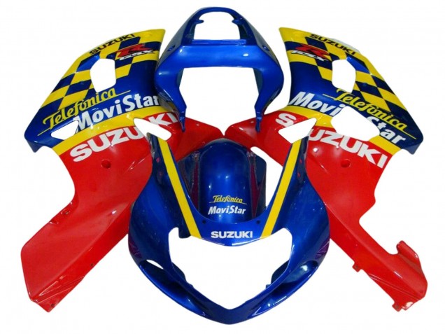 Blau Rot Gelb 2001-2003 Suzuki GSXR 600 / GSXR 750 Motorrad Verkleidung