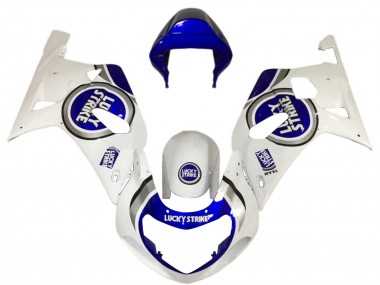 Weiß Blau Lucky Strike 2001-2003 Suzuki GSXR 600 / GSXR 750 Motorrad Verkleidung