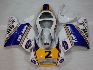 Weiß Blau Gelb Gold Rothmans Elf 2 1994-1996 Honda NSR250R MC28 P4 Motorrad Verkleidung