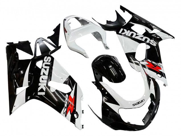 Weiß Glänzendes Schwarz Rot 2001-2003 Suzuki GSXR 600 / GSXR 750 Motorrad Verkleidung