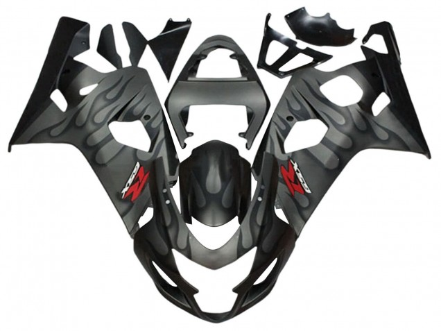 Grau Schwarz Flamme 2004-2005 Suzuki GSXR 600 / GSXR 750 Motorrad Verkleidung