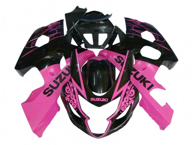Rosa Glänzendes Schwarz 2004-2005 Suzuki GSXR 600 / GSXR 750 Motorrad Verkleidung