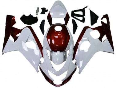 Weiß Bonbon Rot Schwarz 2004-2005 Suzuki GSXR 600 / GSXR 750 Motorrad Verkleidung