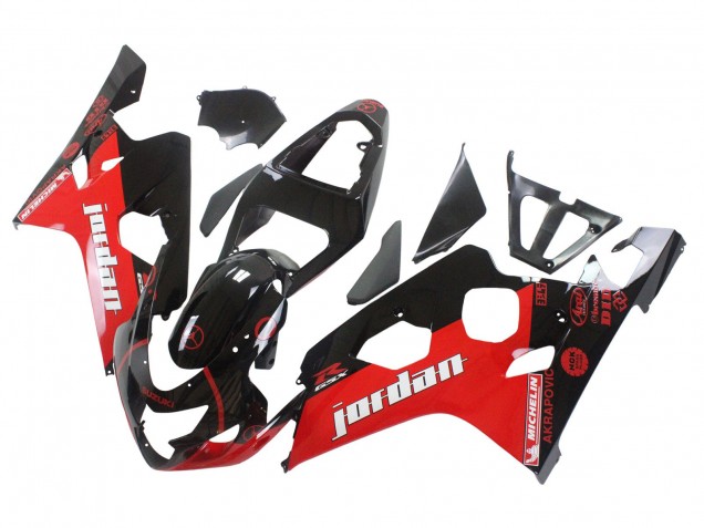 Glänzendes Schwarz Rot Jordan Michelin 2004-2005 Suzuki GSXR 600 / GSXR 750 Motorrad Verkleidung