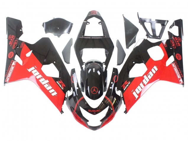 Glänzendes Schwarz Rot Jordan Michelin 2004-2005 Suzuki GSXR 600 / GSXR 750 Motorrad Verkleidung