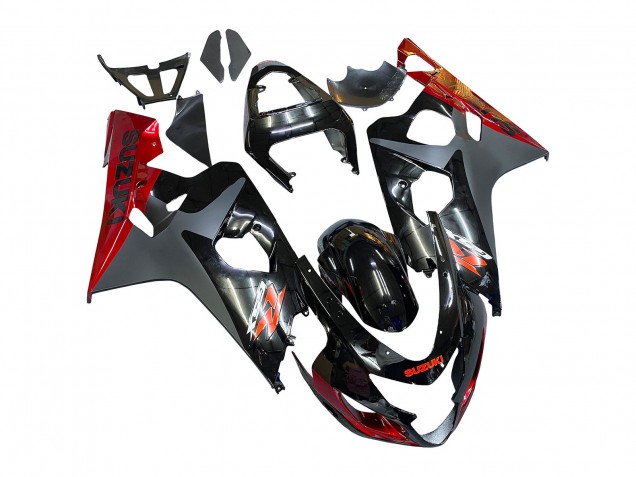 Schwarz Grau Rot 2004-2005 Suzuki GSXR 600 / GSXR 750 Motorrad Verkleidung