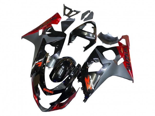 Schwarz Grau Rot 2004-2005 Suzuki GSXR 600 / GSXR 750 Motorrad Verkleidung