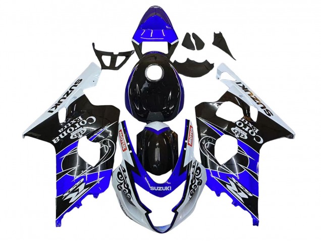 Weiß Blau Schwarz Corona Motul 2004-2005 Suzuki GSXR 600 / GSXR 750 Motorrad Verkleidung