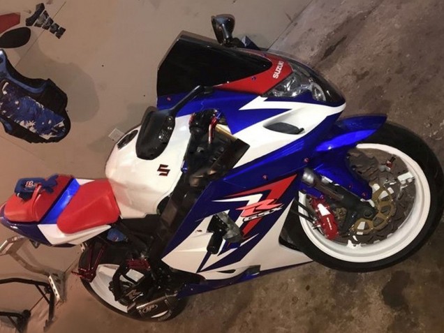 Weiß Blau Rot 2004-2005 Suzuki GSXR 600 / GSXR 750 Motorrad Verkleidung