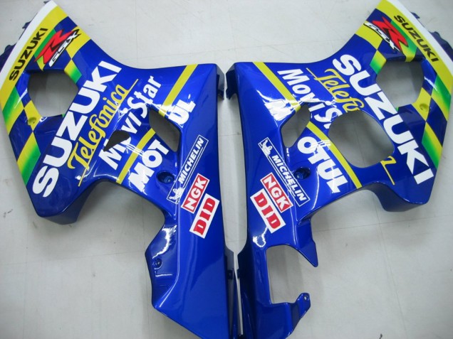 Blau Weiss Gelb Grun Telefonica Motul MoviStar 2004-2005 Suzuki GSXR 600 / GSXR 750 Motorrad Verkleidung