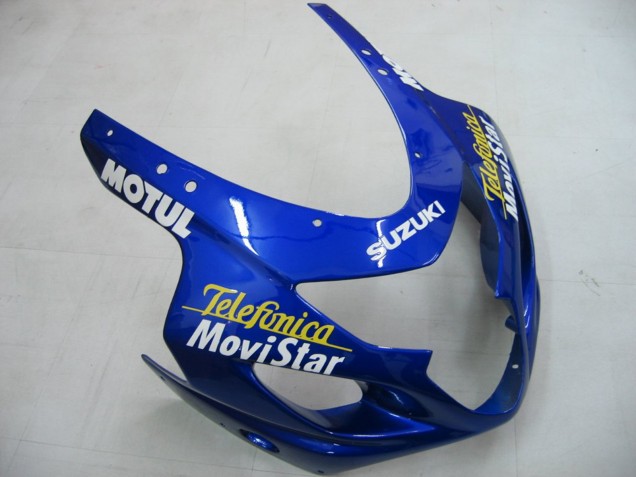 Blau Weiss Gelb Grun Telefonica Motul MoviStar 2004-2005 Suzuki GSXR 600 / GSXR 750 Motorrad Verkleidung