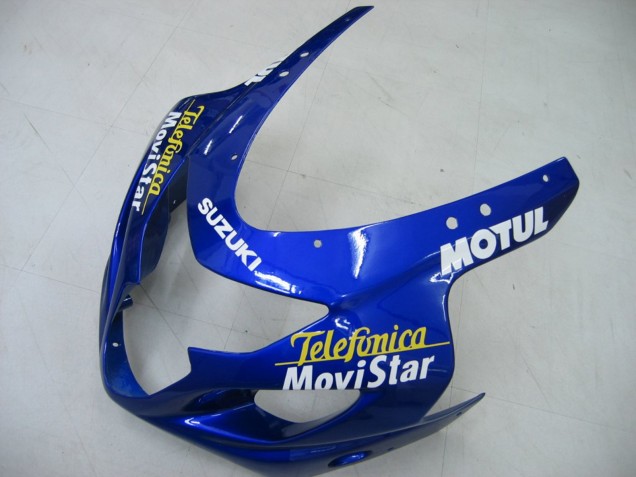 Blau Weiss Gelb Grun Telefonica Motul MoviStar 2004-2005 Suzuki GSXR 600 / GSXR 750 Motorrad Verkleidung