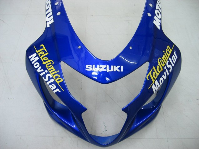 Blau Weiss Gelb Grun Telefonica Motul MoviStar 2004-2005 Suzuki GSXR 600 / GSXR 750 Motorrad Verkleidung