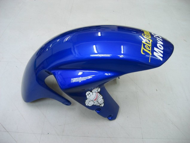 Blau Weiss Gelb Grun Telefonica Motul MoviStar 2004-2005 Suzuki GSXR 600 / GSXR 750 Motorrad Verkleidung